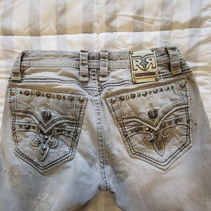 Rock Revival - Men's Fashion Jeans - Distressed Gray